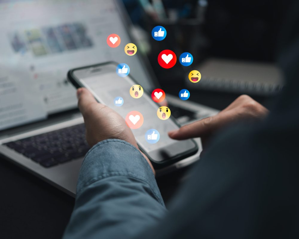 businessman using smart phone Social media and digital online, Marketing concept